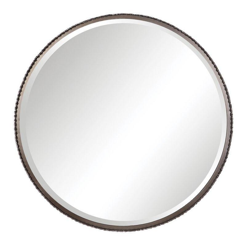 Ada 40" Round Burnished Steel Silver Mirror