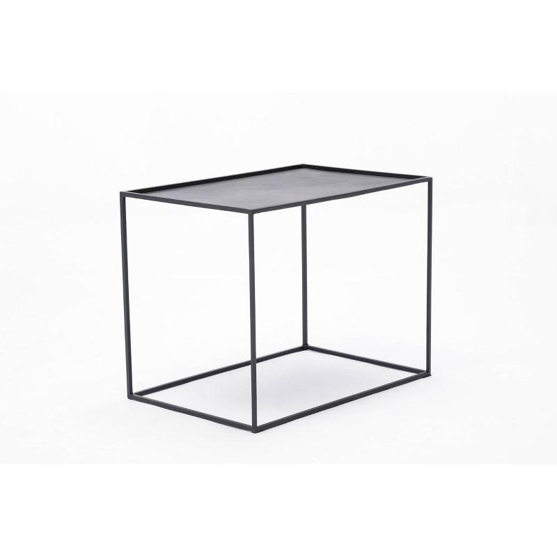 Burnham Home Highlands End Table Dark Gray - Boraam: Removable Tray Top, Metal Base, No Assembly Required