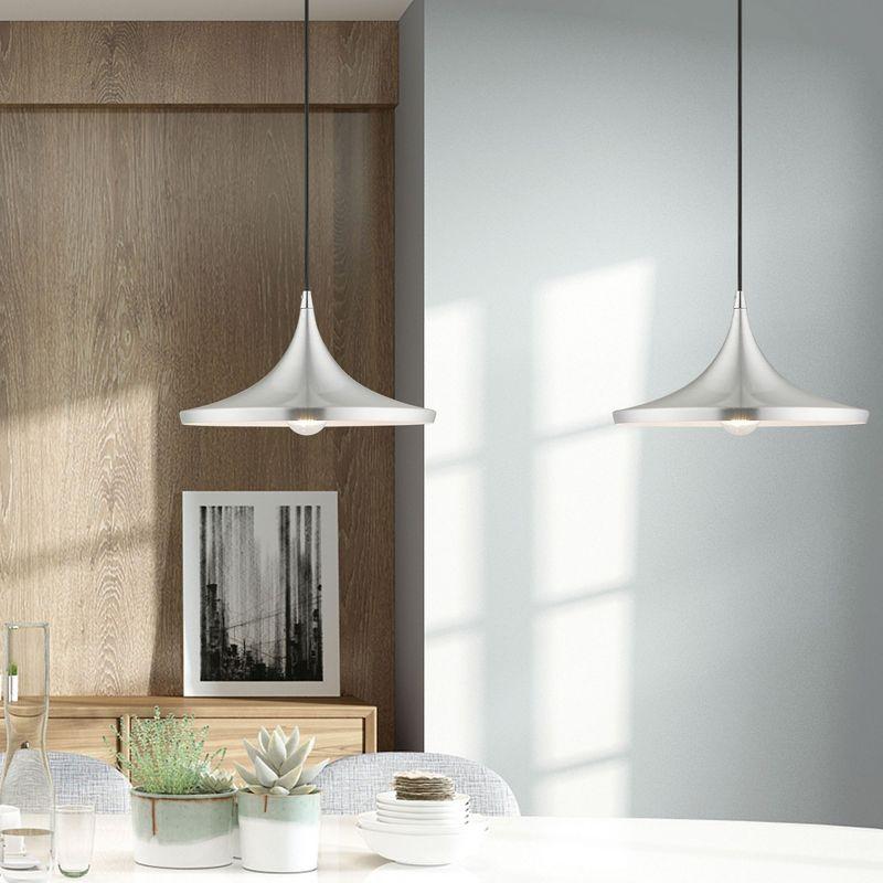 Livex Lighting Metal Shade 1 - Light Chandelier in  Brushed Aluminum