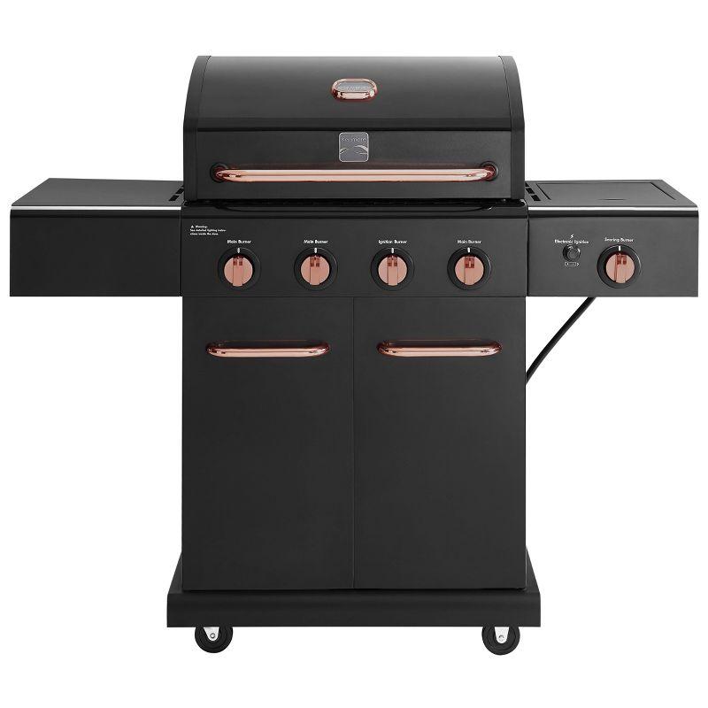 Kenmore Black and Copper 4-Burner Propane Gas Grill with Side Burner