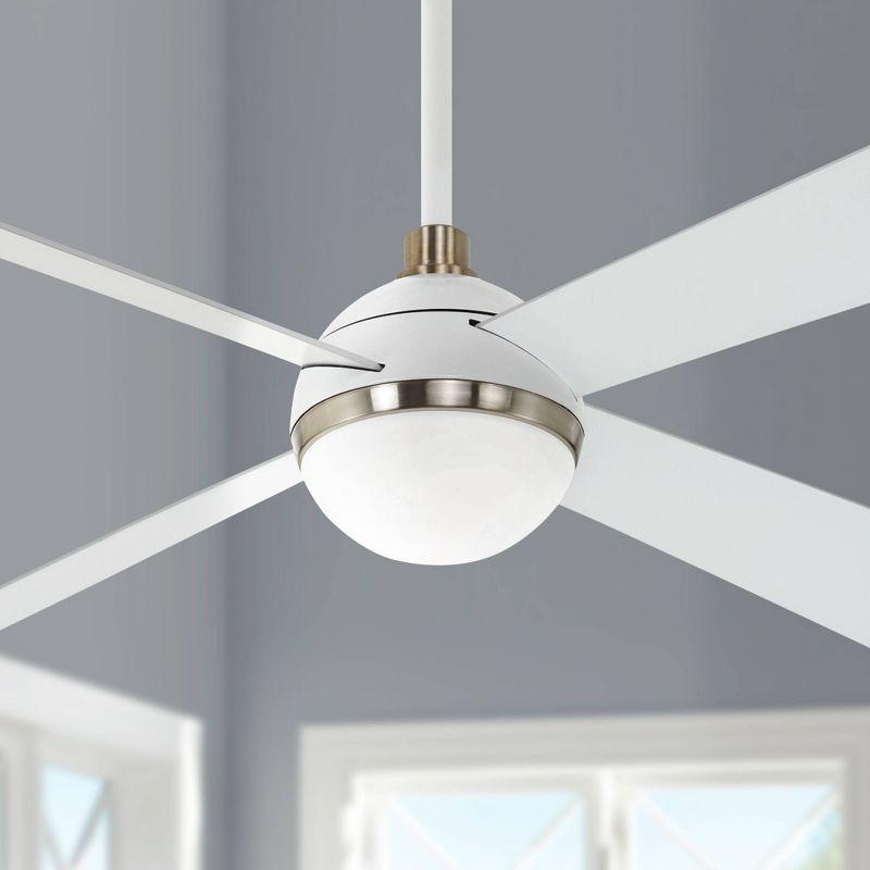 54" 4 - Blade LED Standard Ceiling Fan with Remote Control and Light Kit Included