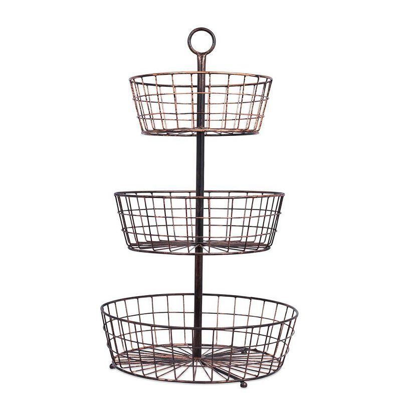 Oil Rubbed Bronze 3-Tier Wire Fruit Basket