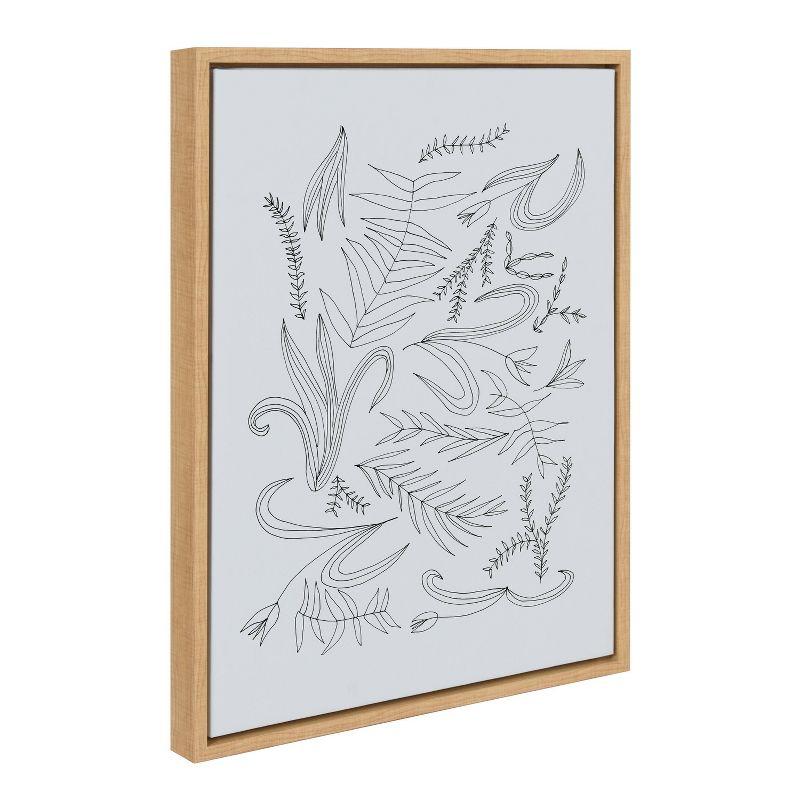 Natural Framed Abstract Leaf Print on Canvas, 18" x 24"