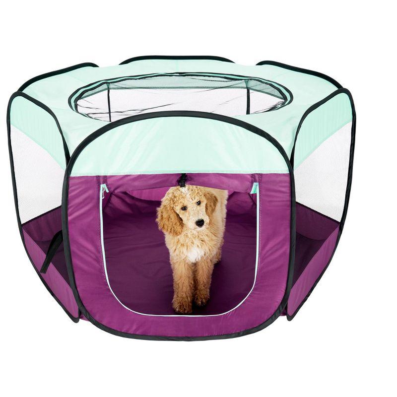 6 Panel Mesh Pet Playpen With Door