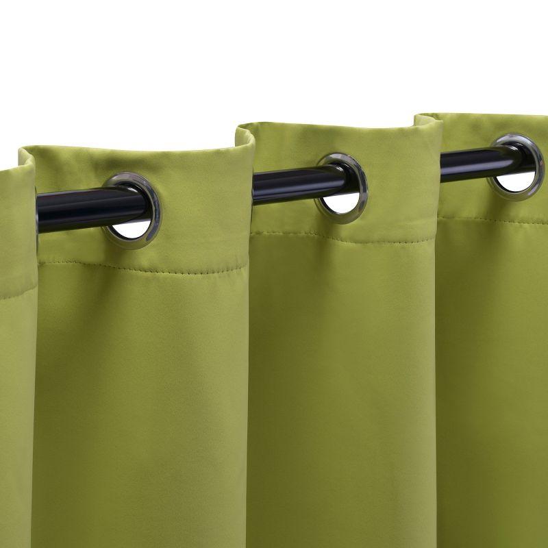 Classic Modern Solid Room Darkening Semi-Blackout Curtains, Grommets, Set of 2, 52"x63", Sage - Blue Nile Mills