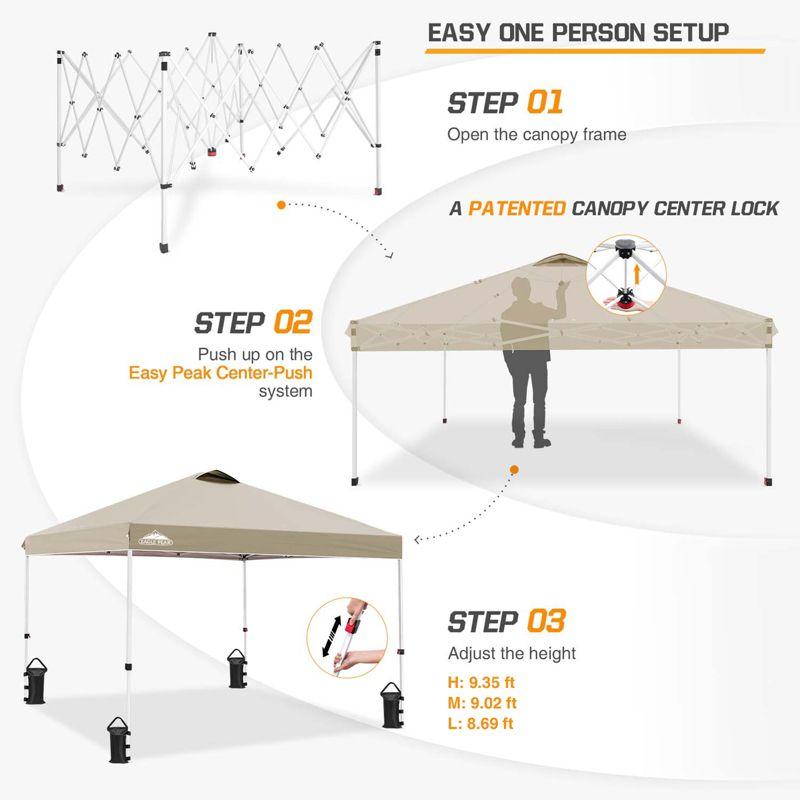 EAGLE PEAK Pop Up Canopies 10 Ft. W x 10 FT. D Metal Party Tent Canopy