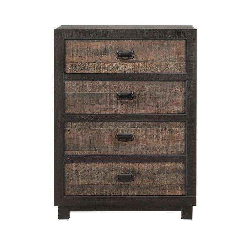 4 Drawer Harrison Chest Walnut - Picket House Furnishings: Vertical Storage, Particle Board Frame, Veneer Surface