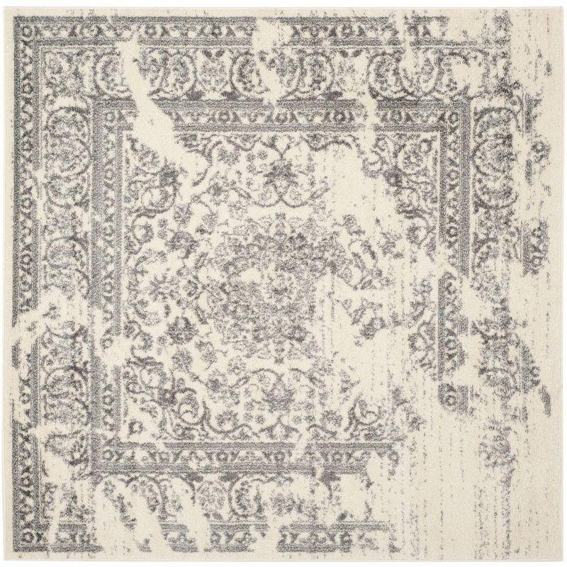 Adirondack ADR101 Power Loomed Area Rug - Ivory/Silver - 9'x9' - Safavieh.