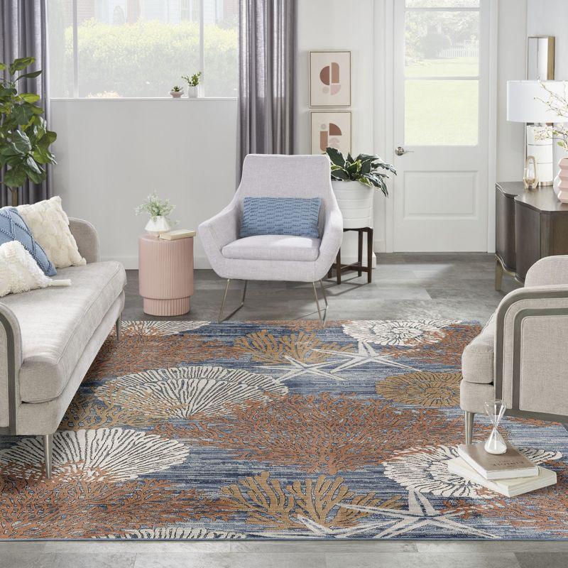 Nourison 7'10" x 9'10" Pompeii Nautical Indoor Area Rug Blue Multicolor
