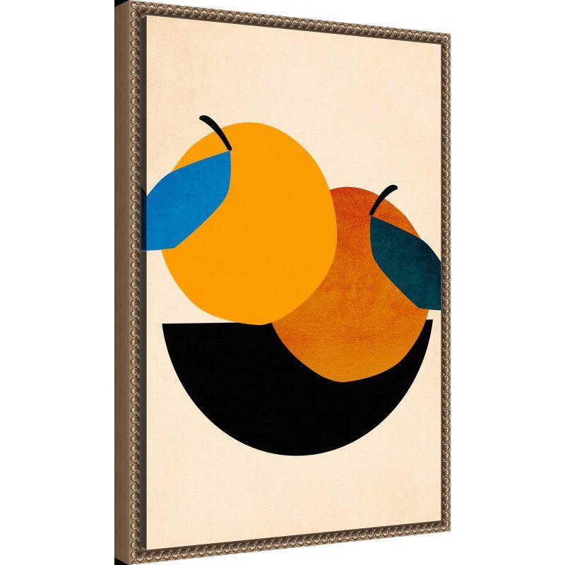 Amanti Art Two Oranges by Kubistika  Framed Canvas Wall Art