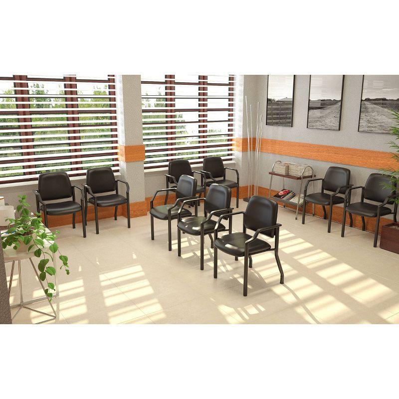 Boss Office Products Stackable Vinyl Seat Reception Chair with Metal Frame
