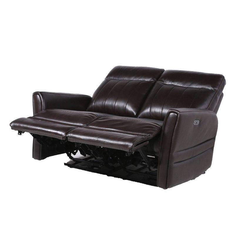 Steve Silver Co. Coachella Power Recliner Loveseat Brown: Upholstered Leather, Iron Frame, 2-Seater