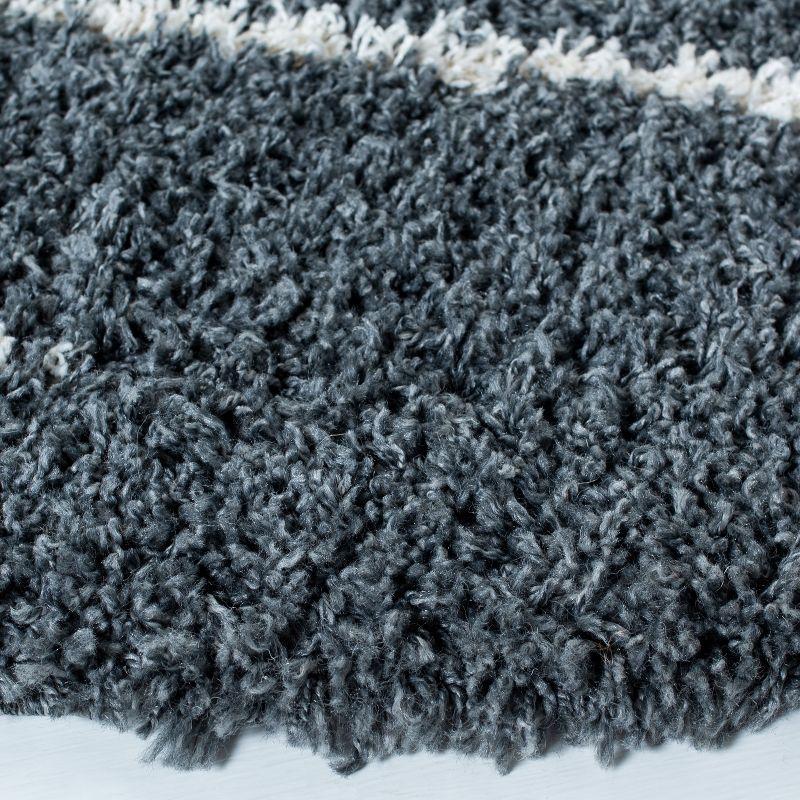 Venus Shag VNS604 Power Loomed Area Rug - Dark Grey/Ivory - 6'7" round - Safavieh.