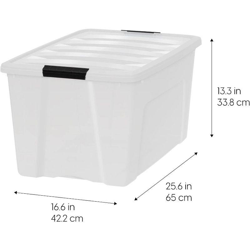 72qt Plastic Storage Bins with Lids and Secure Latching Buckles - 4 Pack