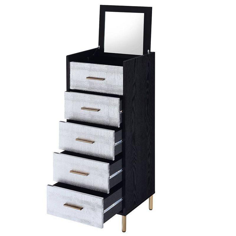 Myles 17" Armoires - Acme Furniture: Metal Frame, 5-Door Jewelry Storage, No Assembly Required