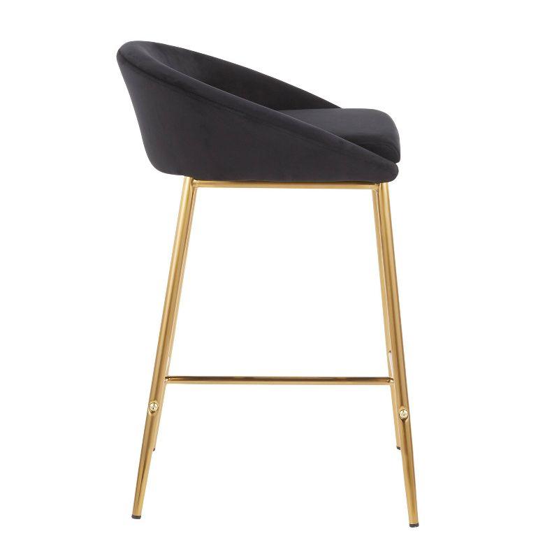 Wenty Glam Upholstered Counter Stool with Metal Frame (Set of 2)