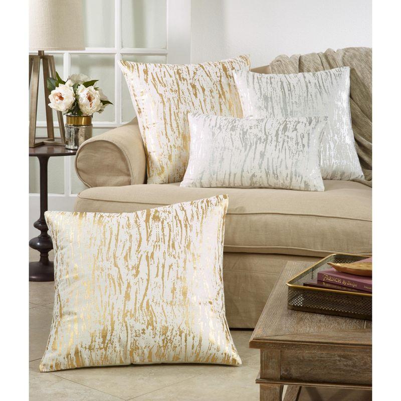 Saro Lifestyle Distressed Foil Print  Decorative Pillow Cover