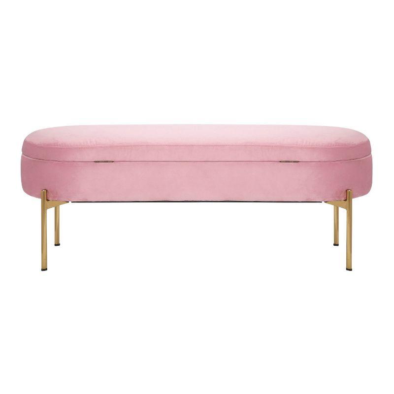 Velvet Upholstered Storage Bench