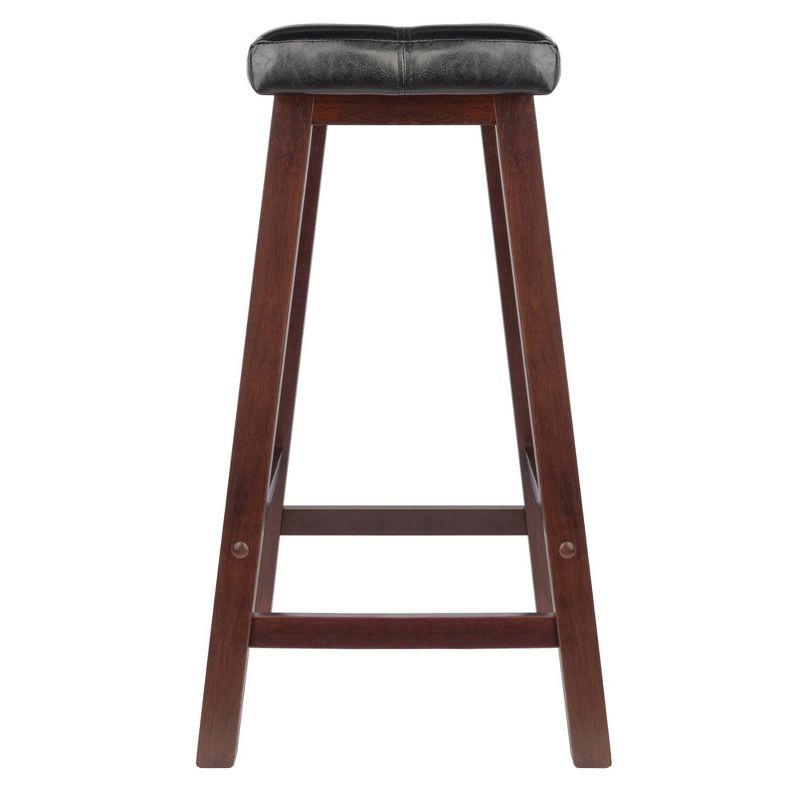 Winsome Mona Cushion Saddle Seat 24.84" Counter Height Barstool Hardwood/Toasted Walnut: Faux Leather, Wood Legs