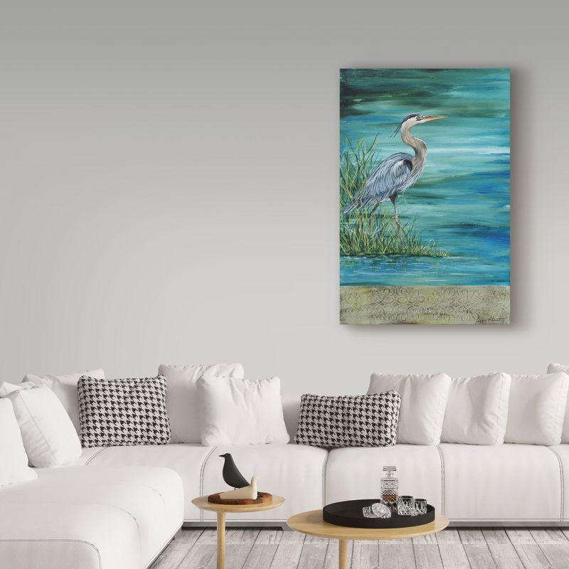 Trademark Fine Art - Jean Plout Great Blue Heron Matted Framed Art