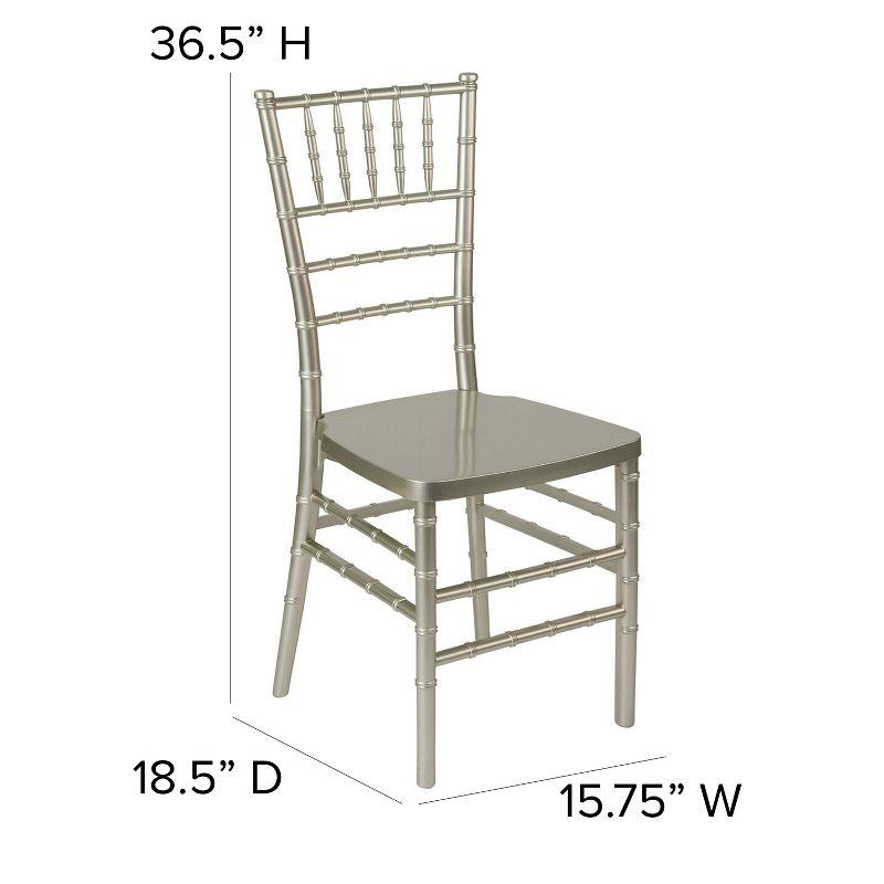 Silver Plastic Armless Chiavari Stacking Chair