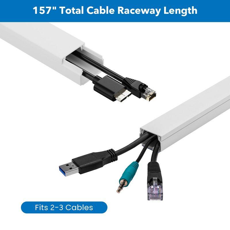 Mount-It! TV Cord Hider Cable Management Raceway Kit, Wall Cable Concealer Kit, Cable Cover Channels, TV Cable Hider, Paintable Wire Covers, White