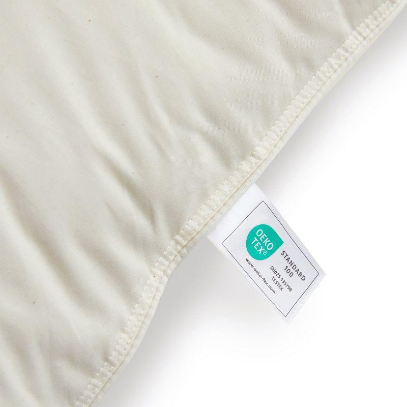 Peace Nest 100% Organic Cotton Down Feather Bed Pillows Set of 2, Pillow-in-a-pillow design, Non-Gusset, Standard