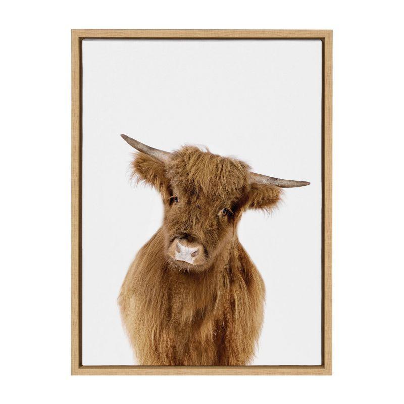 18" x 24" Sylvie Animal Studio Highland Framed Canvas by Amy Peterson Natural - Kate & Laurel All Things Decor