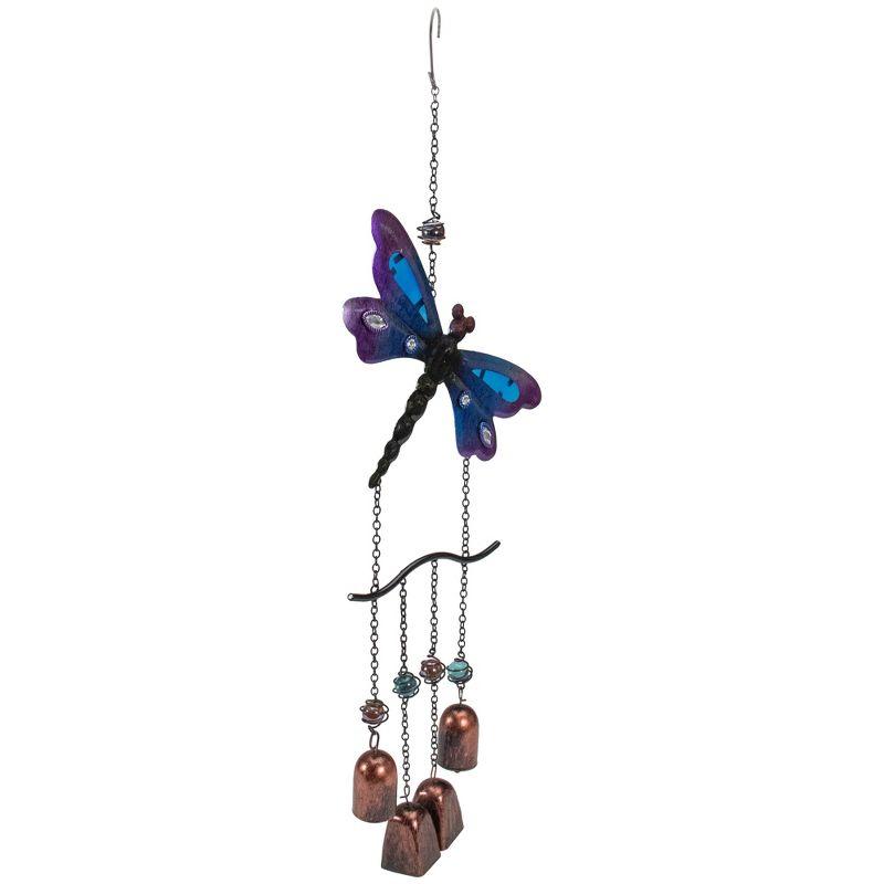 24" Purple and Bronze Dragonfly Outdoor Garden Windchime