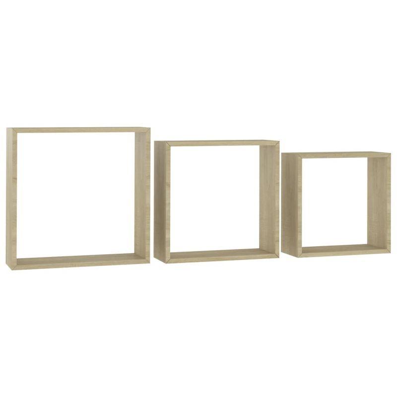 vidaXL Wall Cube Shelves 3 pcs Sonoma Oak