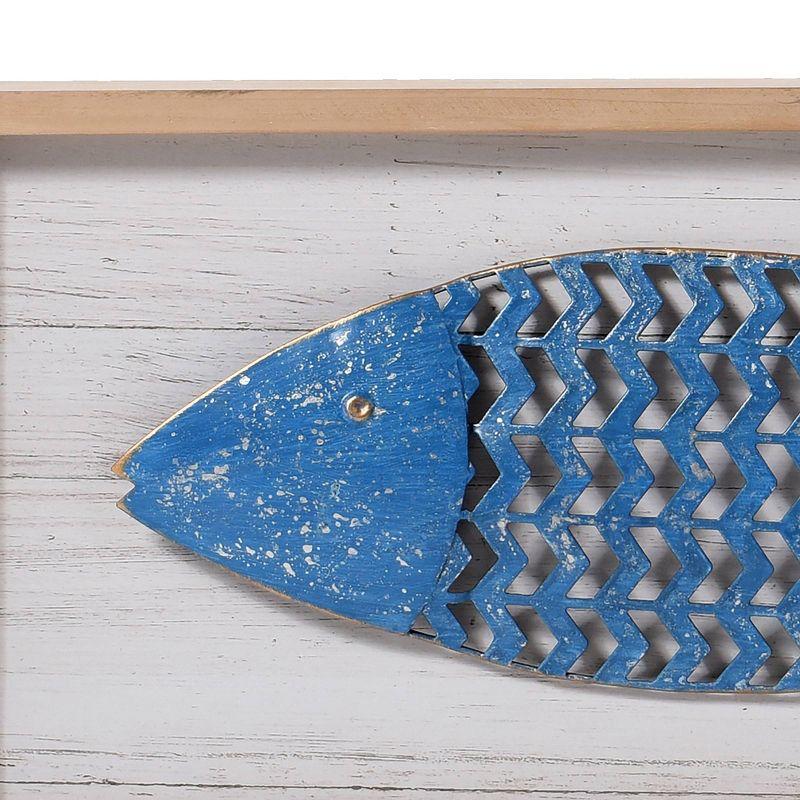 StyleCraft Set of 3 Metal School of Three Fish Wall Art Panels: Nautical Theme, Includes Mounting Hardware