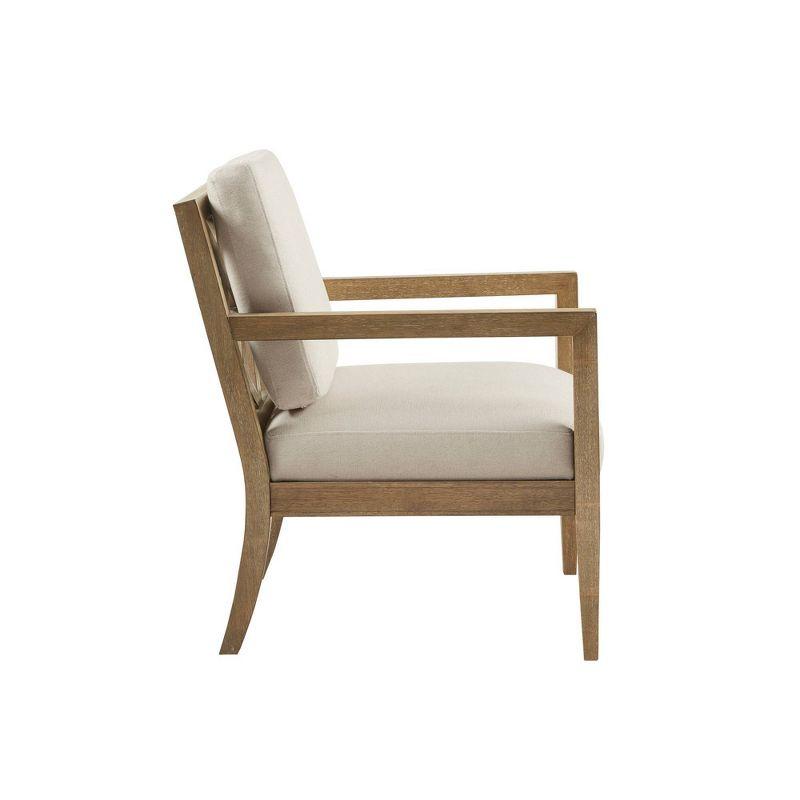 Marlee Upholstered Accent Armchair Ivory: Solid Wood Frame, Transitional Style - Madison Park