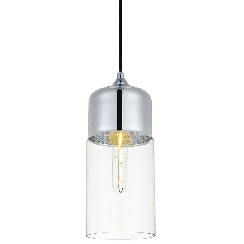 Elegant Lighting Ashwell 1 Light Chrome Pendant With Clear Glass