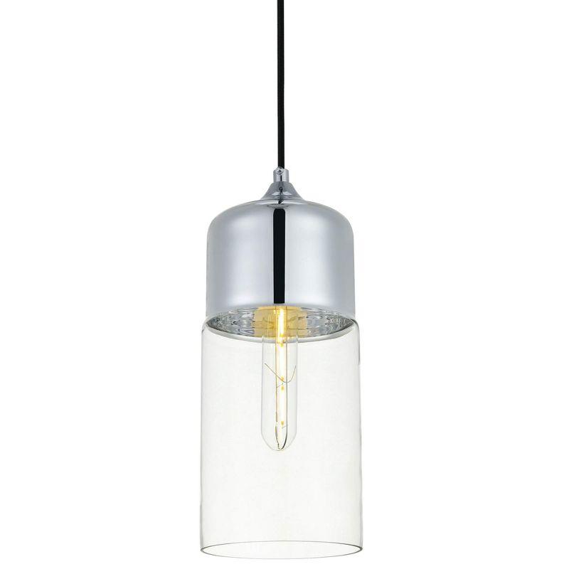 Elegant Lighting Ashwell 1 Light Black Pendant With Clear Glass