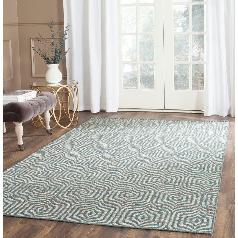 Straw Patch Hand Knotted Geometric Rug