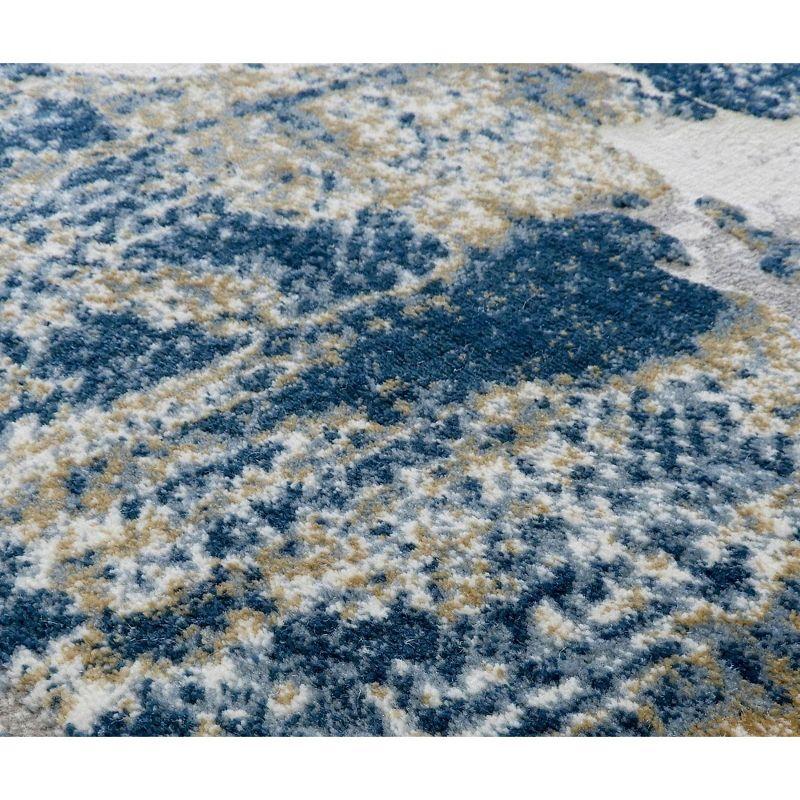 Auden Abstract Sapphire Blue Area Rug