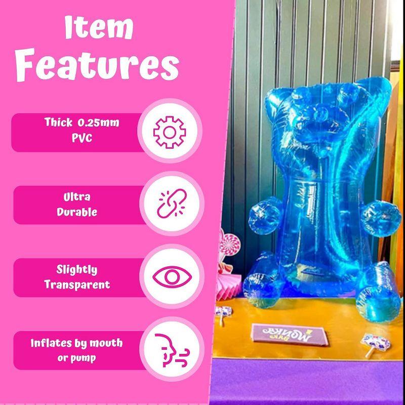 4E's Novelty 2 Pack Inflatable Gummy Bears - 24'' Large Fun Gummy Bear Party Decorations, Colorful Gummy Bear Decor, Perfect Gummy Bear Party Favors