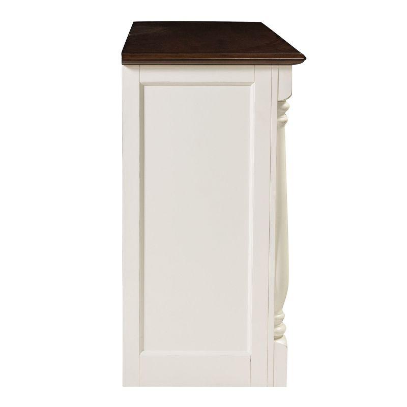 Crosley Shelby Buffet White: Traditional Style Sideboard, Wood Veneer, Adjustable Shelves, Anti-Tip Hardware