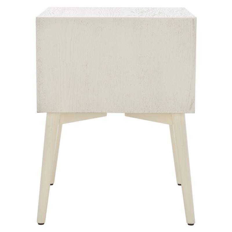 Scully 2 Drawer Nightstand - White Washed/Antique Gold - Safavieh