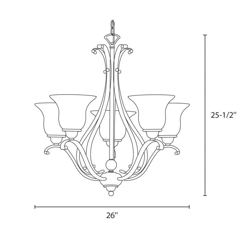 Vaxcel Monrovia 5 - Light Chandelier in  Brushed Nickel