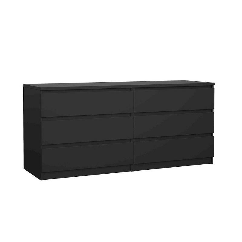 Tvilum,Scottsdale 6 Drawer Double Dresser, Black Matte
