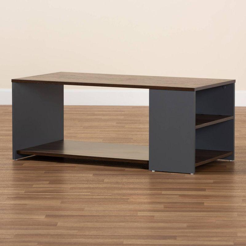 Thornton Wood Storage Coffee Table: Modern Living Room Furniture - Baxton Studio