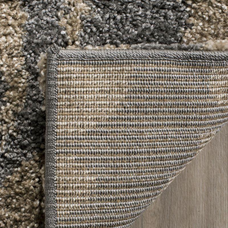 Florida Shag SG458 Power Loomed Indoor Area Rug - Grey/Beige - 5'3"x7'6" - Safavieh