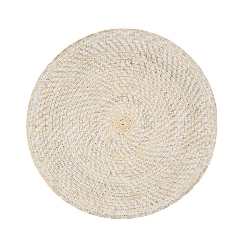 Natural Woven Rattan Round Placemats, Set of 4