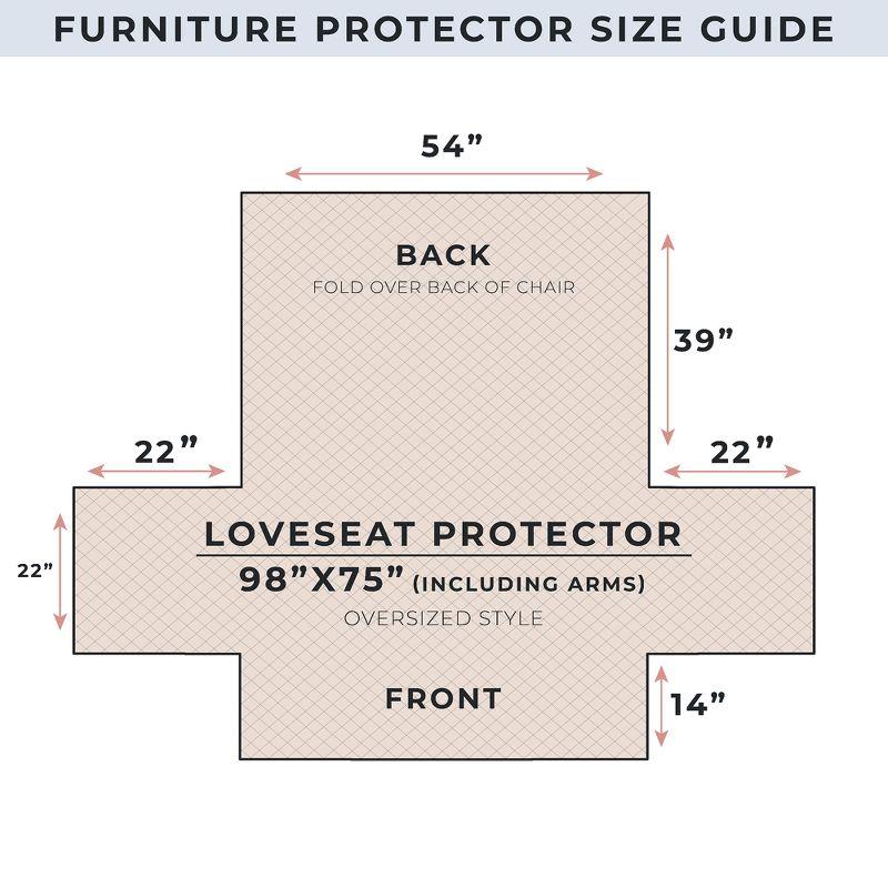 Reversible Stitched Patchwork Sofa Furniture Protector - Great Bay Home(Loveseat, Burgundy)
