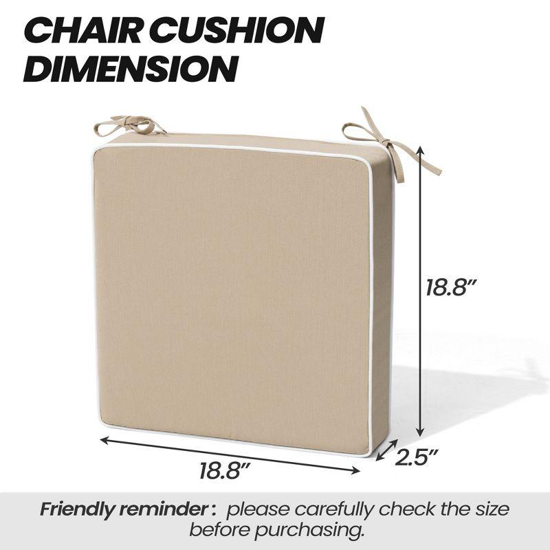 Crestlive Products Outdoor Chair Cushions Set of 2 Fade Resistant Beige
