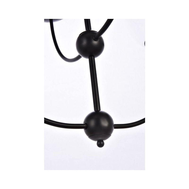 Elegant Lighting Lennon 31.5 inch pendant in black with clear shade