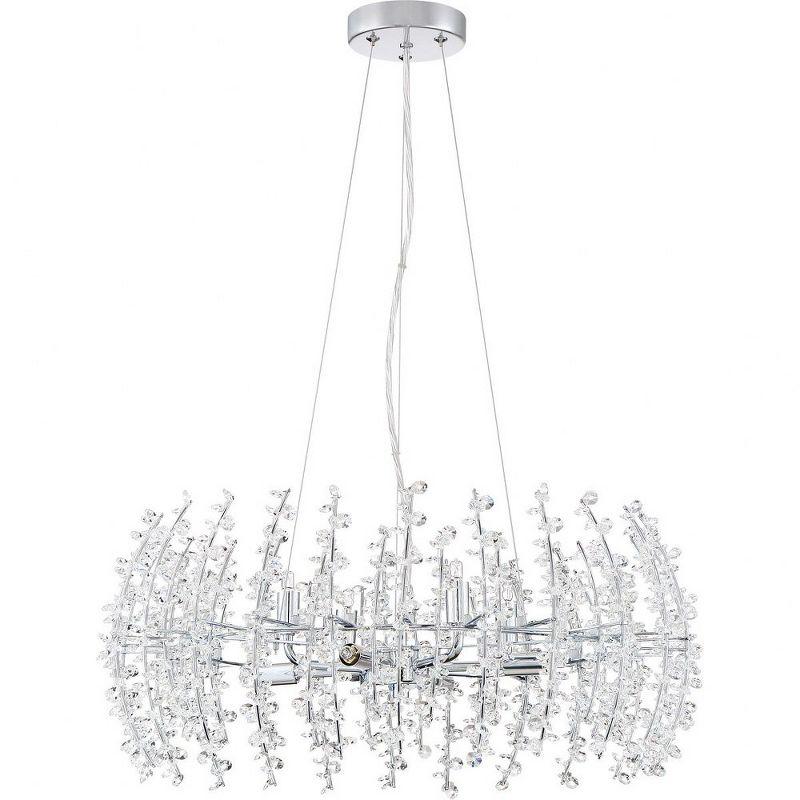 Valla 23" Crystal and Chrome 8-Light Pendant