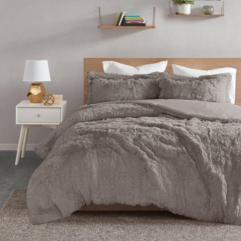 Trahan Shaggy Faux Fur Duvet Cover Set