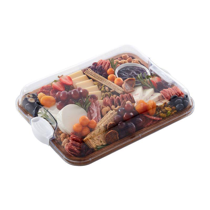 Farberware Farberware Snacklebox 11-Compartment Organizer with Plastic Locking Lid and Black Handles, 11x16 Inches